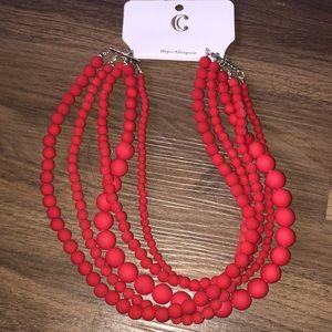 A red 5 layer necklace